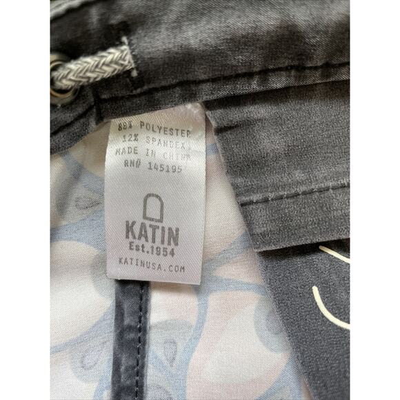 Katin USA Surf Co. Board Shorts Mens Size 32 Surfing Swim Trunks Gray Blue - Picture 12 of 13